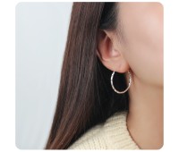 Twisted Silver Hoop Earring HO-1735